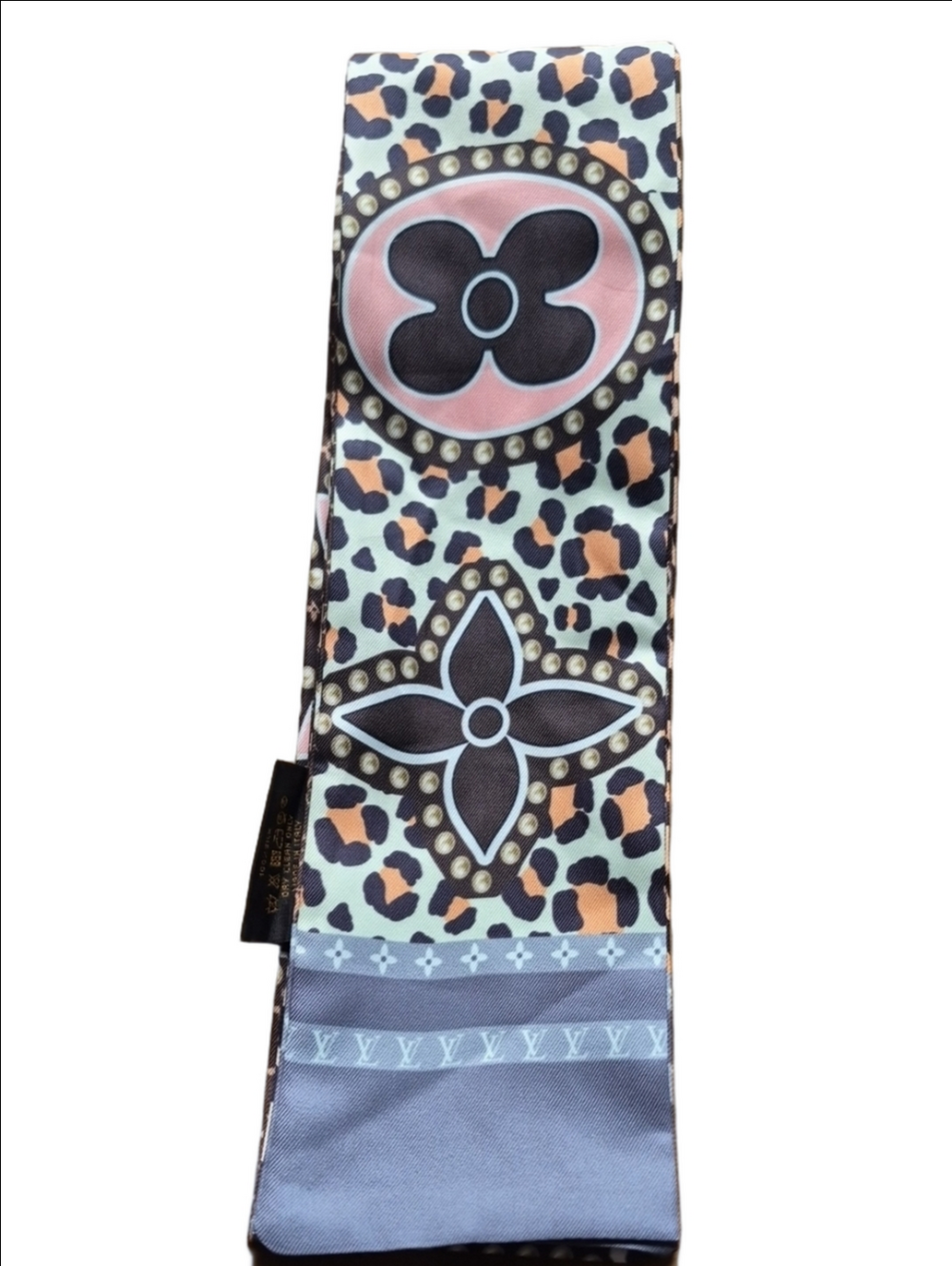 Louis Vuitton Leopard Monogram Silk Bandeau Scarf